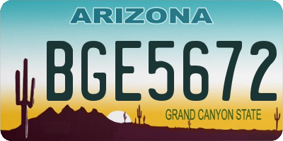 AZ license plate BGE5672