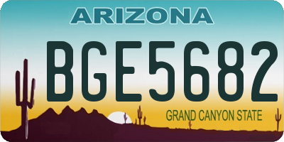AZ license plate BGE5682