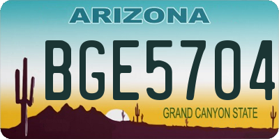 AZ license plate BGE5704