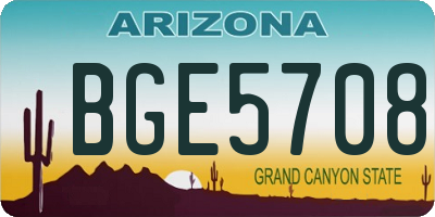 AZ license plate BGE5708