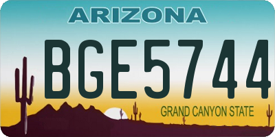 AZ license plate BGE5744