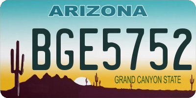 AZ license plate BGE5752