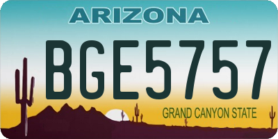 AZ license plate BGE5757
