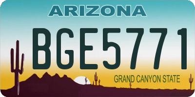 AZ license plate BGE5771