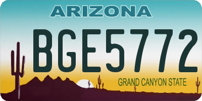 AZ license plate BGE5772