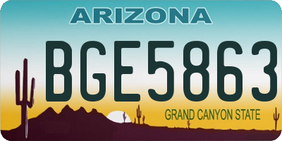 AZ license plate BGE5863