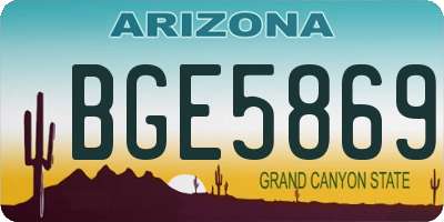 AZ license plate BGE5869