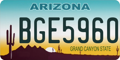 AZ license plate BGE5960