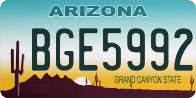AZ license plate BGE5992