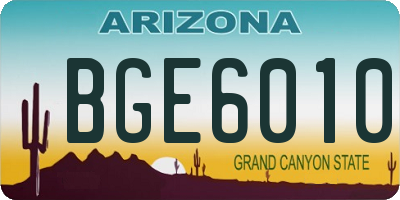AZ license plate BGE6010