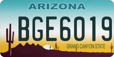 AZ license plate BGE6019