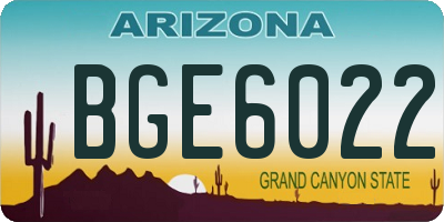AZ license plate BGE6022