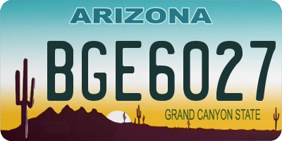 AZ license plate BGE6027