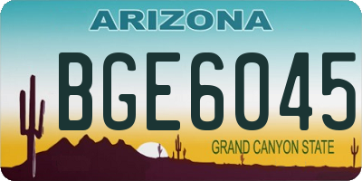 AZ license plate BGE6045