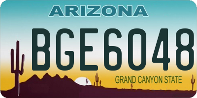 AZ license plate BGE6048