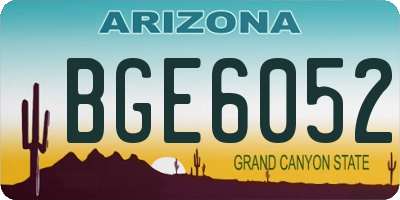 AZ license plate BGE6052