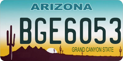 AZ license plate BGE6053