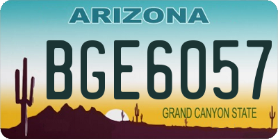 AZ license plate BGE6057