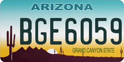 AZ license plate BGE6059