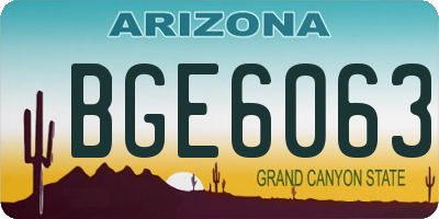 AZ license plate BGE6063