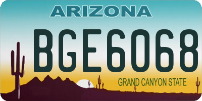 AZ license plate BGE6068