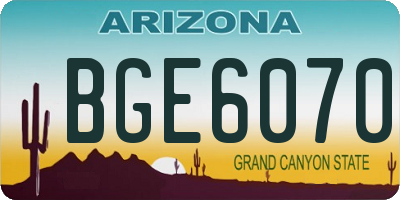 AZ license plate BGE6070