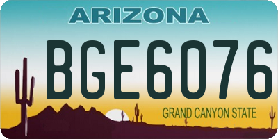AZ license plate BGE6076