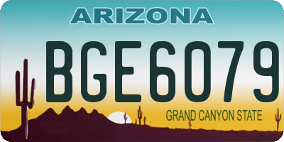 AZ license plate BGE6079
