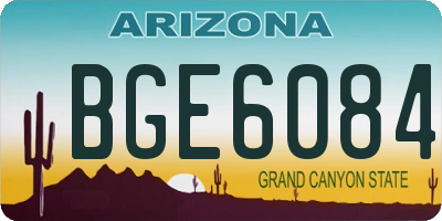 AZ license plate BGE6084