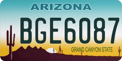 AZ license plate BGE6087