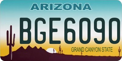 AZ license plate BGE6090