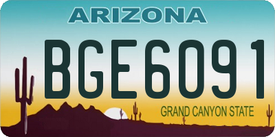 AZ license plate BGE6091