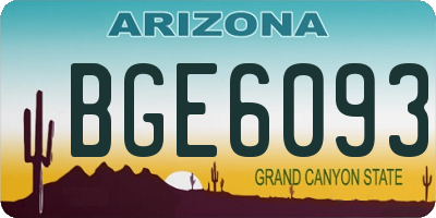 AZ license plate BGE6093