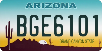 AZ license plate BGE6101