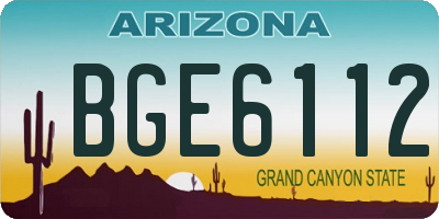 AZ license plate BGE6112