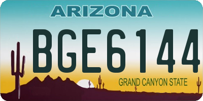 AZ license plate BGE6144