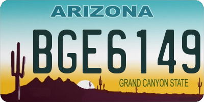 AZ license plate BGE6149