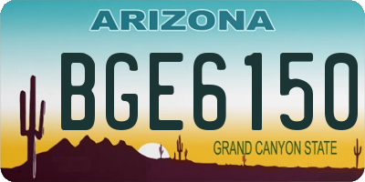 AZ license plate BGE6150