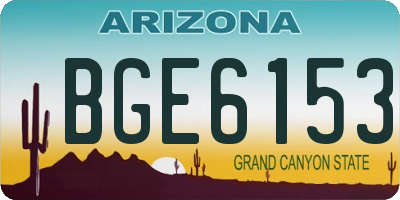 AZ license plate BGE6153