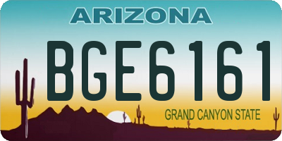 AZ license plate BGE6161