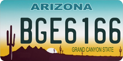 AZ license plate BGE6166