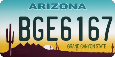 AZ license plate BGE6167
