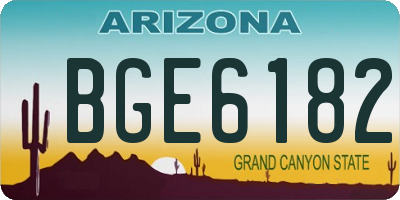AZ license plate BGE6182
