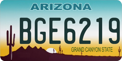 AZ license plate BGE6219