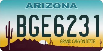 AZ license plate BGE6231