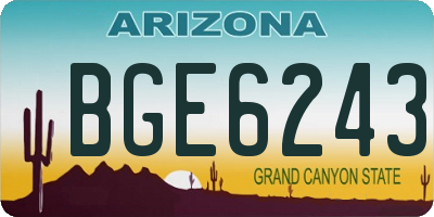 AZ license plate BGE6243