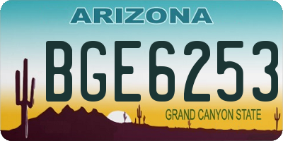 AZ license plate BGE6253