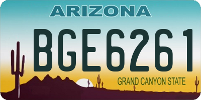 AZ license plate BGE6261