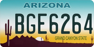 AZ license plate BGE6264