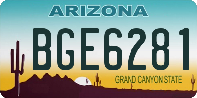 AZ license plate BGE6281